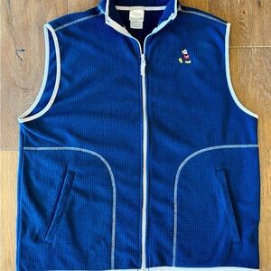VINTAGE 90s Disney Store Mickey Mouse Blue Fleece Vest, Large